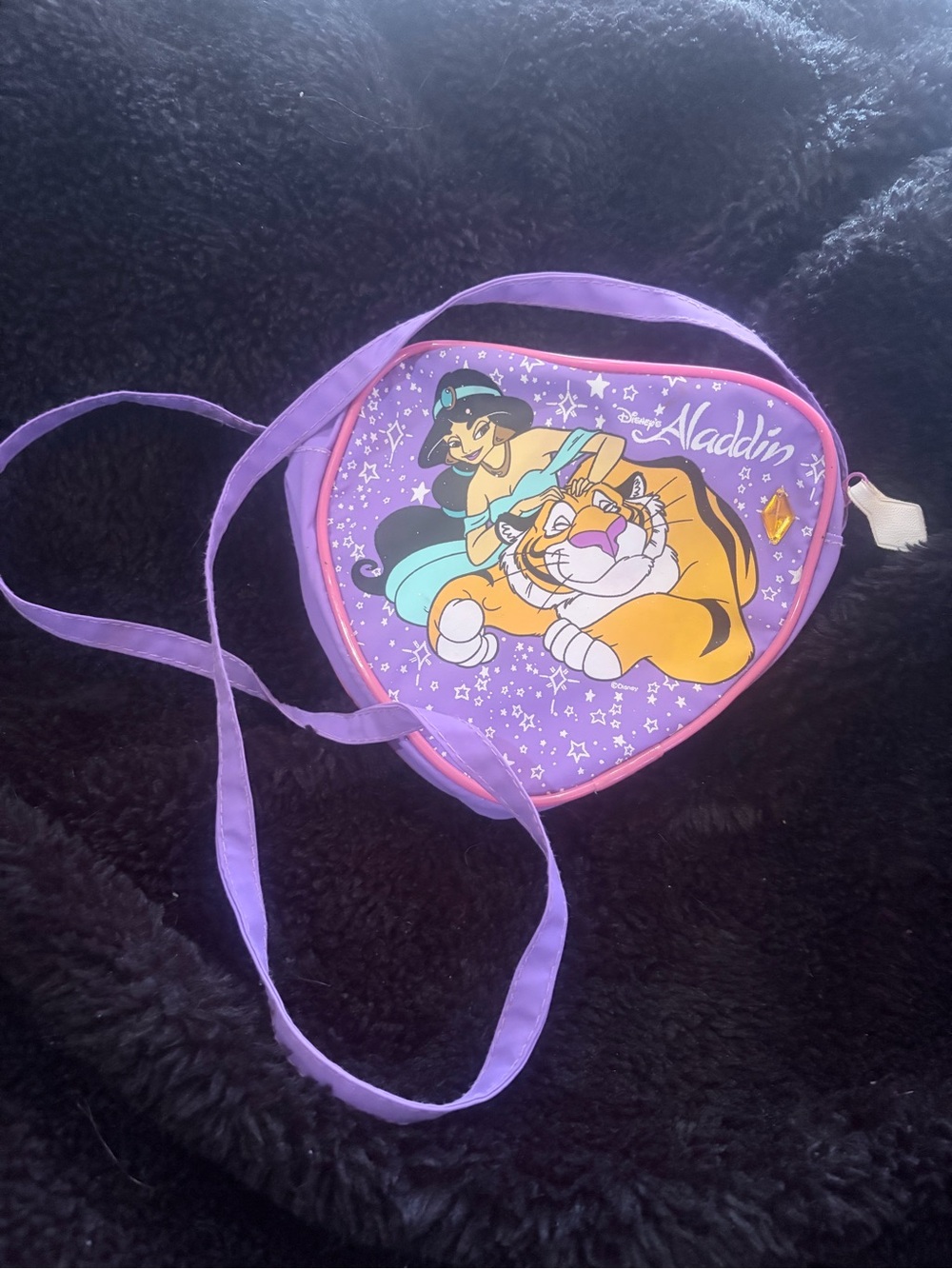 Disney Purple Aladdin Heart Shoulder Bag with Jasmine & Rajah